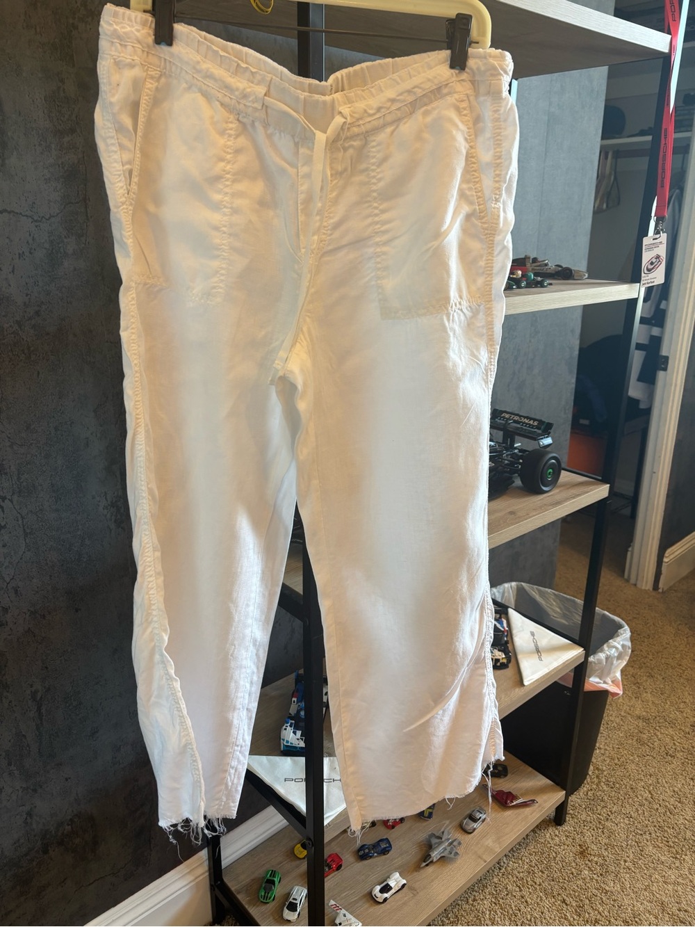 Caslon White Drawstring Relaxed Linen Pants